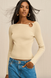 Iris knit top in beige