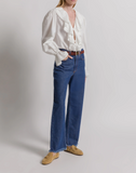 Poplin blouse with ruffles
