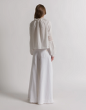 V-neck poplin blouse