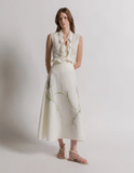 Linen blouse with ruffles