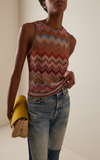Snake-Pattern Viscose Sleeveless Top