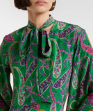 Silk Long Dress With Silk Scarf