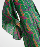 Silk Long Dress With Silk Scarf