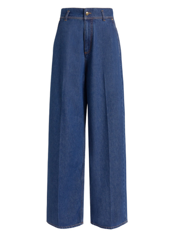 Washed Blue Denim Trousers