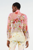 Chiffon Blouse with Miami Flowers Print