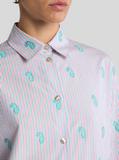 Striped cotton jacquard shirt with fil coupé pai