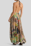 Jumpsuit with laminated motif and floral print