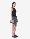 Asymmetrical striped skirt