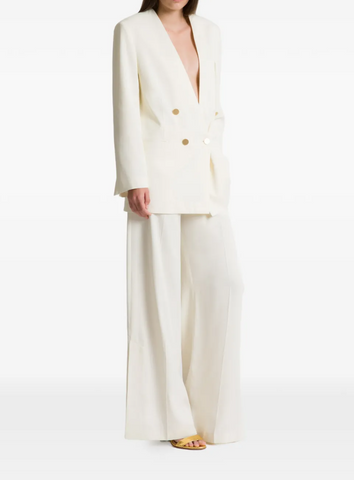 Double-breasted jacket with gold buttons