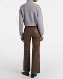 Slim Palazzo Leather Pants