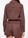 Brown Denim Jumpsuit