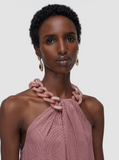 Parc Jacquard Silk Dress in pink