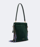 Small suede kalispera bag with embroidery