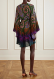 Mini dress with belt and degradé paisley motif