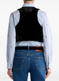 Cropped velvet waistcoat