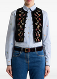 Cropped velvet waistcoat