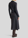 Jacquard midi shirt dress