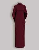 Long dress with cape detail and back bow