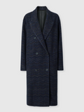 Double-breasted cashmere and viscose coat
