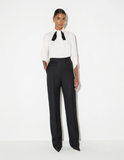 Blouse in georgette fabric with bow-tie