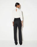 Blouse in georgette fabric with bow-tie