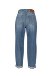 Mom jeans with jewelled padlock