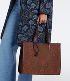 Large love trotter bag in jacquard fabric