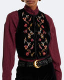 Cropped velvet waistcoat