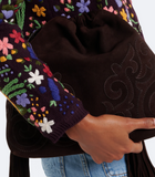Wool cardigan with floral embroidery