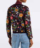 Wool cardigan with floral embroidery
