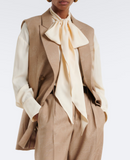 Silk-blend jacquard shirt with silk scarf