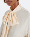 Silk-blend jacquard shirt with silk scarf