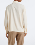 Silk-blend jacquard shirt with silk scarf