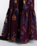 Silk maxi skirt with flowers print