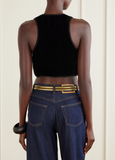 Cropped velvet waistcoat