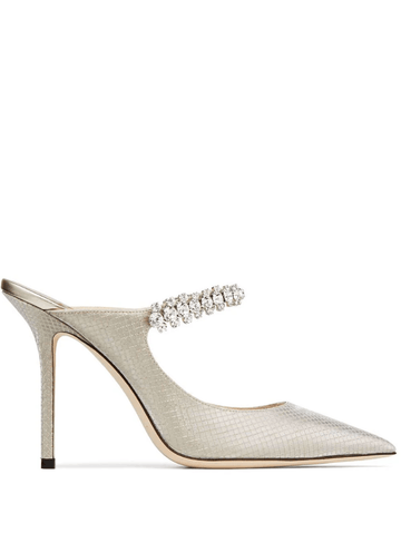Bing snakeskin-effect 100mm mules