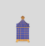 Tartan Pagoda candle in purple