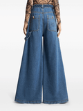 belted wide-leg jeans