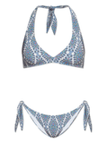 paisley-print bikini in blue