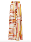 printed maxi skirt in orange and yellow
