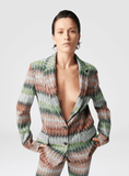 Dégradé zig zag knit blazer with sequins