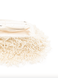 fringed clutch bag in white
