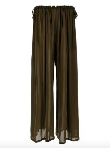 tulle maxi pants in dark green