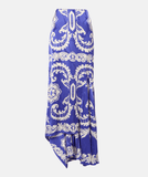 Printed maxi skirt in blue