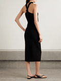 Erika black midi dress