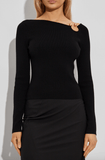 Iris knit top in black