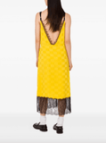 Smiley graphic yellow midi dress
