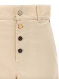 High-rise beige jeans