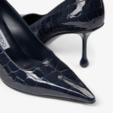 Sambuco Shiny Croc Embossed Leather Pumps