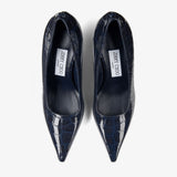 Sambuco Shiny Croc Embossed Leather Pumps